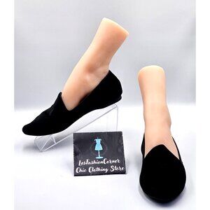 Birdies Women's Black Velvet Heron Slip On Flats Loafers Shoes Size 7.5 2429